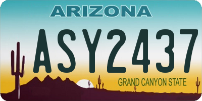AZ license plate ASY2437