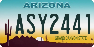 AZ license plate ASY2441