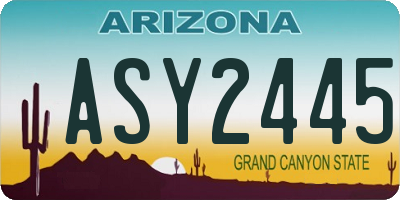 AZ license plate ASY2445