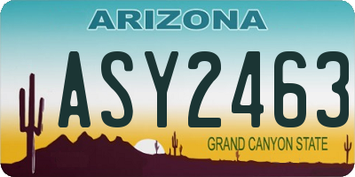 AZ license plate ASY2463