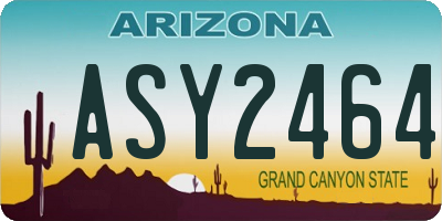 AZ license plate ASY2464