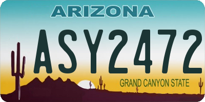 AZ license plate ASY2472