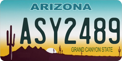 AZ license plate ASY2489