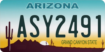 AZ license plate ASY2491