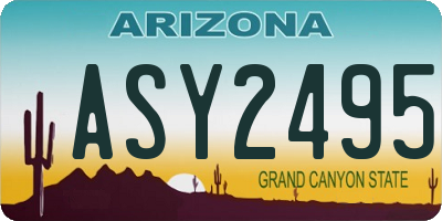 AZ license plate ASY2495