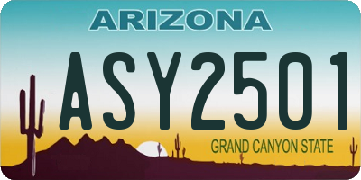 AZ license plate ASY2501