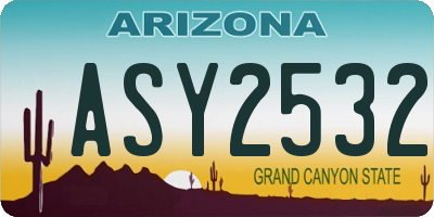 AZ license plate ASY2532