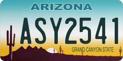 AZ license plate ASY2541