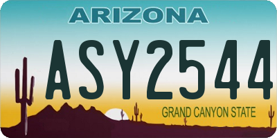 AZ license plate ASY2544