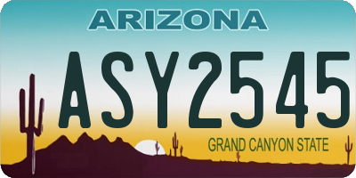 AZ license plate ASY2545