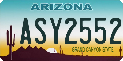AZ license plate ASY2552