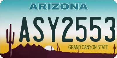AZ license plate ASY2553