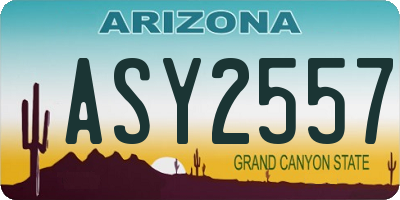 AZ license plate ASY2557