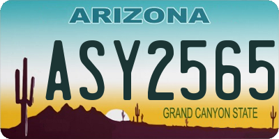AZ license plate ASY2565