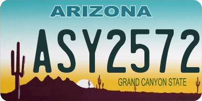AZ license plate ASY2572