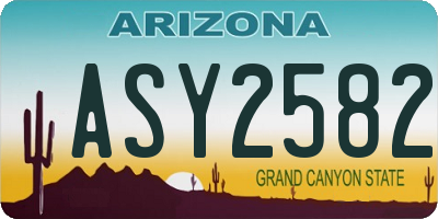 AZ license plate ASY2582