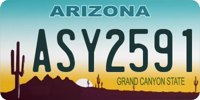 AZ license plate ASY2591