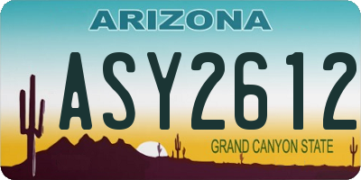 AZ license plate ASY2612