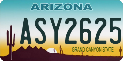 AZ license plate ASY2625