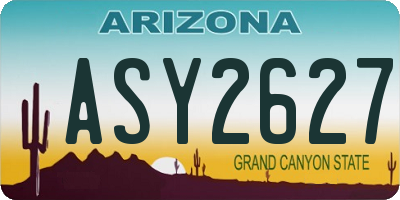 AZ license plate ASY2627