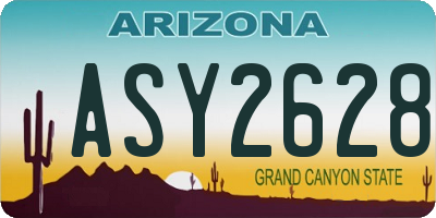 AZ license plate ASY2628