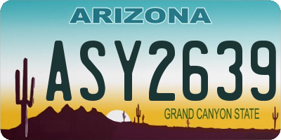 AZ license plate ASY2639