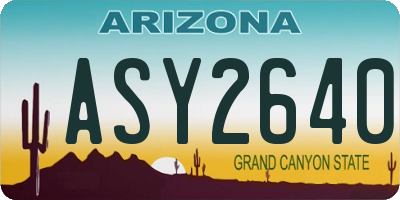 AZ license plate ASY2640