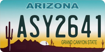 AZ license plate ASY2641