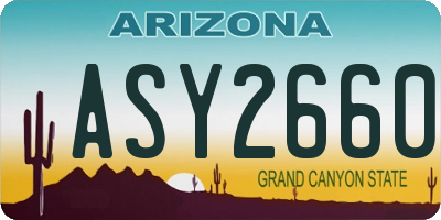 AZ license plate ASY2660