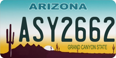 AZ license plate ASY2662