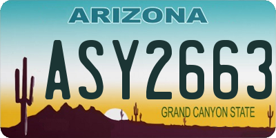 AZ license plate ASY2663