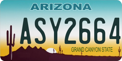 AZ license plate ASY2664