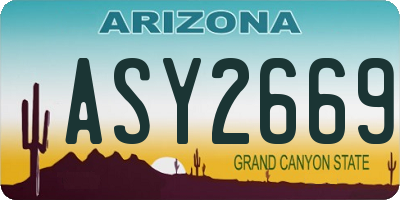 AZ license plate ASY2669
