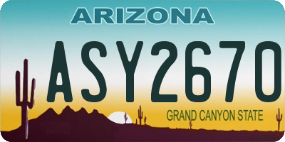 AZ license plate ASY2670