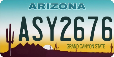 AZ license plate ASY2676