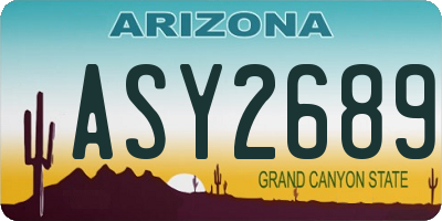 AZ license plate ASY2689