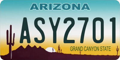 AZ license plate ASY2701