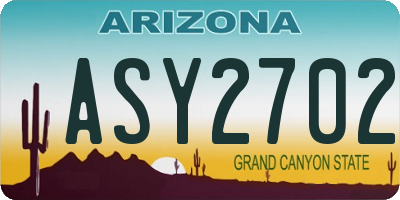 AZ license plate ASY2702