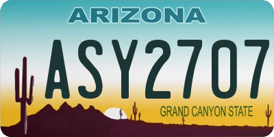 AZ license plate ASY2707