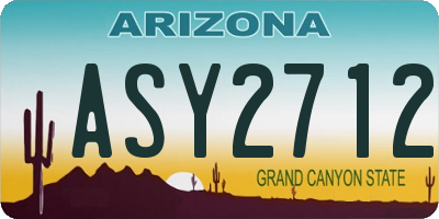 AZ license plate ASY2712