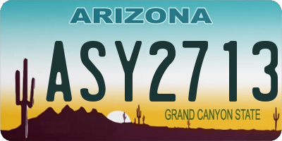 AZ license plate ASY2713