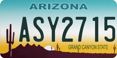 AZ license plate ASY2715