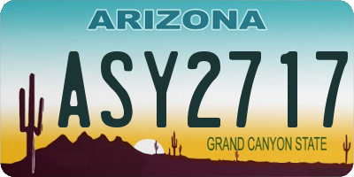 AZ license plate ASY2717