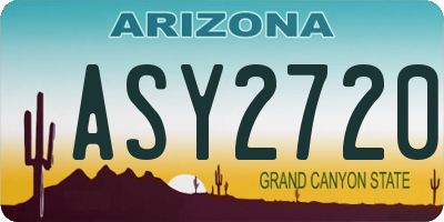 AZ license plate ASY2720