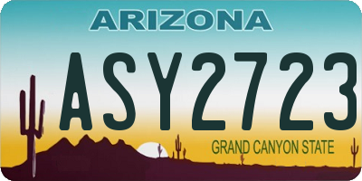 AZ license plate ASY2723