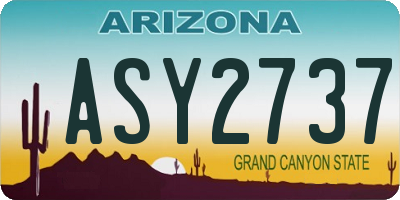 AZ license plate ASY2737