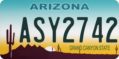 AZ license plate ASY2742