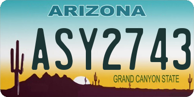 AZ license plate ASY2743