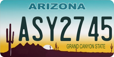 AZ license plate ASY2745