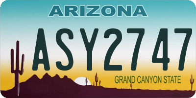 AZ license plate ASY2747